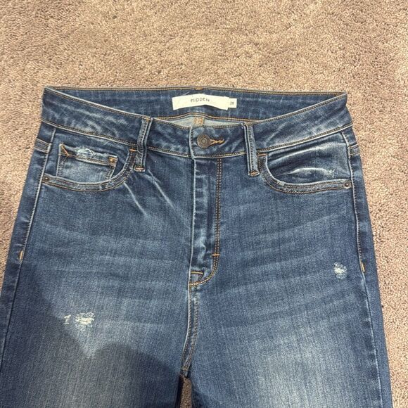Hidden denim - from buckle - size 28 like new! Stretchy! Frayed hem! Crop! - Picture 3 of 8